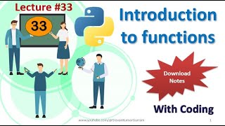 33Introduction to functions in python [upl. by Ferree605]