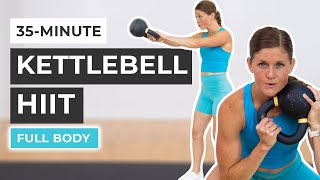 35Minute Kettlebell HIIT Workout Beginner  Advanced Options [upl. by Blim515]