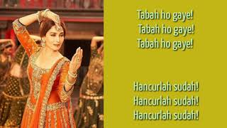 Tabaah ho gaye Lyrics sub indo  kalank  Madhuri varunampalia  shreya  pritamamitabh [upl. by Duomham154]