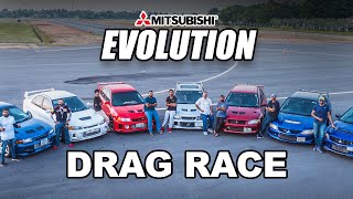 The Ultimate MITSUBISHI EVOLUTION Drag Race  MITSUBISHI LANCER EVOLUTIONS [upl. by Oal]