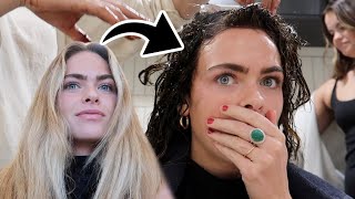 I went from blonde to dark brown  hair transformation  vlog [upl. by Anastassia]