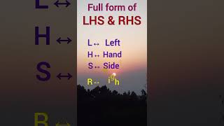 Full form of LHS amp RHS  Mathematics shorts math learning [upl. by Scrivings]