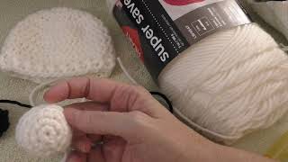 How to Crochet a Polar Bear Preemie Hat Part 2 Left Handed [upl. by Laerol]