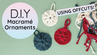 Macrame Christmas Ornament using Offcuts Use left over macrame cord [upl. by Aynat770]