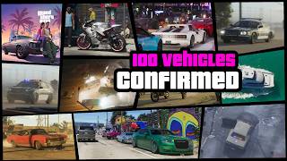 Nearly 100 Confirmed Vehicles from GTA VI Trailer  All new amp returning cars [upl. by Demmahom448]