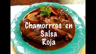 Chamorros de Res en Salsa Roja Recetas Una Pizca de Sabor [upl. by Meibers589]