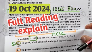 IELTS reading tips and tricks for 8Band scores 19 Oct ielts exam Reading answers ielts preparation [upl. by Guillermo556]