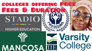 Colleges offering PGCE in South Africa  Fees and duration [upl. by Nohsar]