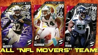 ALL quotNFL MOVERSquot TEAM 99 OVR JOSH NORMAN BRUCE IRVIN amp MORE Madden Ultimate Team 16 [upl. by Dobb]