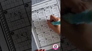 🍍Subtraction 3 digit by 1 digit practice nataliestudio mathworksheet mathactivities worksheet [upl. by Imled]