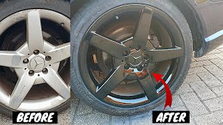 How To Spray Paint Alloy Wheels Gloss Black Yourself At Home For Cheap [upl. by Tabatha729]