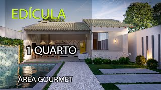 EDÍCULA COM UM QUARTO  ÁREA GOURMET E PISCINA [upl. by Gilpin847]