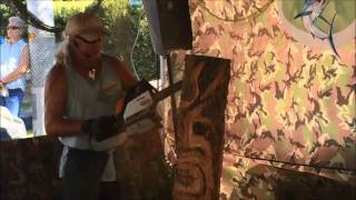 Chainsaw carving demonstration at Shrimp Fest in Gulf Shores Oct 10 2014 [upl. by Lowrance]