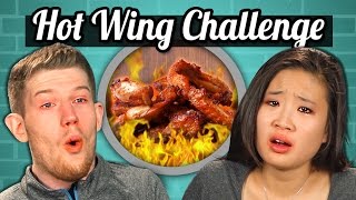 ADULTS vs FOOD  HOT WINGS CHALLENGE [upl. by Ecadnac]