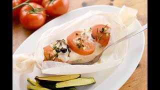 Papillote de saumon à la tomate et mozzarella [upl. by Conlen]