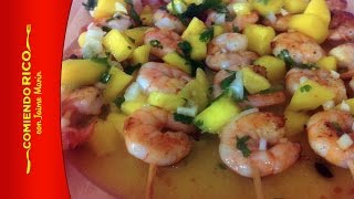 Botana de Camarones con Mango y Chile Habanero [upl. by Yentiw]