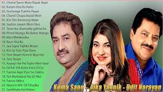 Best Of Udit Narayan Alka Yagnik Kumar Sanu Songs  90s Evergreen Bollywood Songs Jukebox [upl. by Nawk]