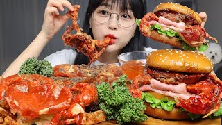 햄버거에 게가 통째로🦀소프트쉘크랩버거 먹방🍔SOFT SHELL CRAB BURGER MUKBANG ASMR [upl. by Cykana622]