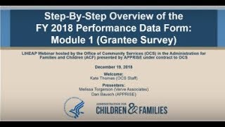 StepByStep Introduction to the FY 2018 Performance Data Form – Module 1 Grantee Survey [upl. by Murvyn817]