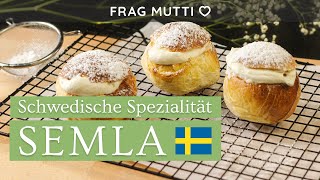 Semla  Semlor Rezept 🇸🇪 ❤️ traditionelles schwedisches Gebäck 🥯☕ ganz einfach [upl. by Sugden128]