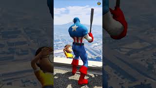 GTA V  CAPTAIN AMERICA VS 4 SUPER CHARATER  WHO IS THE POWER FULL MAN  gta5 shots [upl. by Gasperoni]