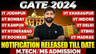 GATE 2024  Notification Released Till Date For MTechMs Admission [upl. by Admama]