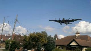 Flying low Lancaster KCA BBMF Southend Airport 220814 [upl. by Eelinej]