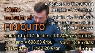 CÓMO CALCULAR FINIQUITO E INDEMNIZACIÓN PASO A PASO [upl. by Aryek]