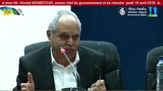 Débat autour de la conférence de M Ahmed BENBITOUR [upl. by Campball]