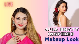 Alia Bhatt inspired Diwali Makeup live [upl. by Burkle]