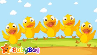 🦆 Five little ducks went swimming one day  Rhymes for babies  BabyBag Nursery Rhymes [upl. by Malonis]