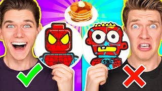 PANCAKE ART CHALLENGE Mystery Wheel 2 amp Learn How To Make Diy Avengers amp Aquaman Art [upl. by Lichter]