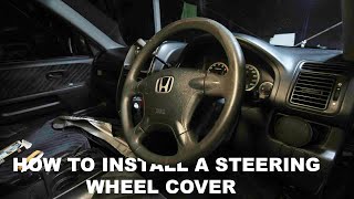 HOW TO INSTALL A STEERING WHEEL COVER [upl. by Anchie]