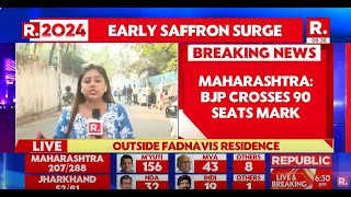 Breaking News BJP Crosses 90 Seats Mark In Maharashtra  Election Results On Republic TV [upl. by Sirahc]