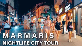 Marmaris Nightlife City Center Tour Turkey 4K [upl. by Rosemaria]