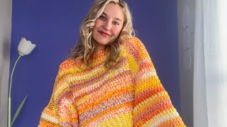 How To Crochet A Cropped Wide Sleeve Sweater A Modification [upl. by Ardeid]