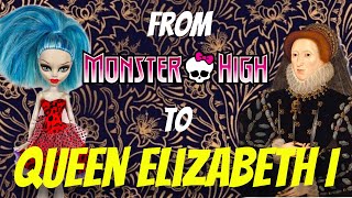 Making QUEEN ELIZABETH Doll Monster High Doll Repaint by Poppen Atelier art dolls [upl. by Inavoj]