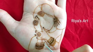 simple dulhan mehndi design  karwa chauth special mehndi design  easy bridal mehndi [upl. by Aranahs]