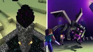 THE END  I defeated ender dragon In minecraft survival [upl. by Akahs]