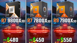 RYZEN 7 9800X3D vs RYZEN 7 7800X3D vs RYZEN 9 7900X3D  Test in 6 Games [upl. by Molli]