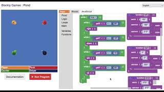 STEM Coding and Games  Blockly Games  Pond  Level 10 2 [upl. by Neemsay]