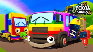 Geckos Rainbow Songs｜Feat Fiona Fire Truck amp Baby Truck｜Nursery Rhymes amp Kids Songs｜Geckos Garage [upl. by Nyrehtac]