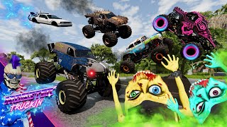 Monster Jam INSANE Racing Freestyle and High Speed Jumps 65  BeamNG Drive  Grave Digger [upl. by Klein]