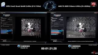 Q6600 vs FX 8350 vishera test Cinebench 115 [upl. by Pooh950]