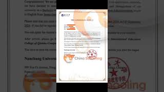 Nanchang University Pre Admission Letter [upl. by Ennaeed]