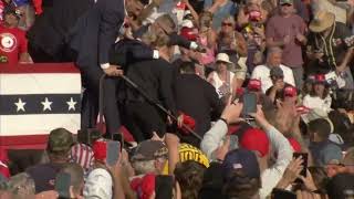 Donald Trump rushed off stage in Pennsylvania after gunshots ring out during rally [upl. by Erkan]