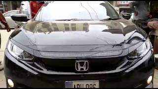 Honda Civic Hood Knight Rider Light Model  20162018 [upl. by Gail362]