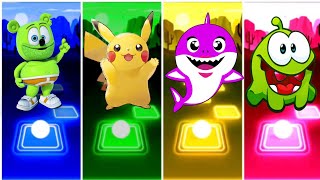 Gummy Bear 🆚 Pikachu 🆚 Baby Shark 🆚 Om Nom Baby 🎶 Tiles Hop Edm Rush [upl. by Nosrej]