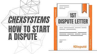 Chex Systems  Professional Dispute Letter  How to Write  iDispute  Online Document Creator [upl. by Mamie893]