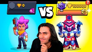 CONTA DE 0 TROFÉUS VS 100 MIL TROFÉUS no Brawl Stars [upl. by Rodmun]